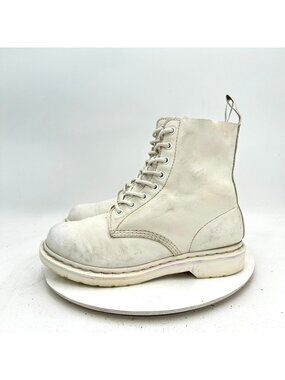 Dr. Martens 1460 Pascal Mono Women Size 10 White Leather 8 Eye Combat Boot